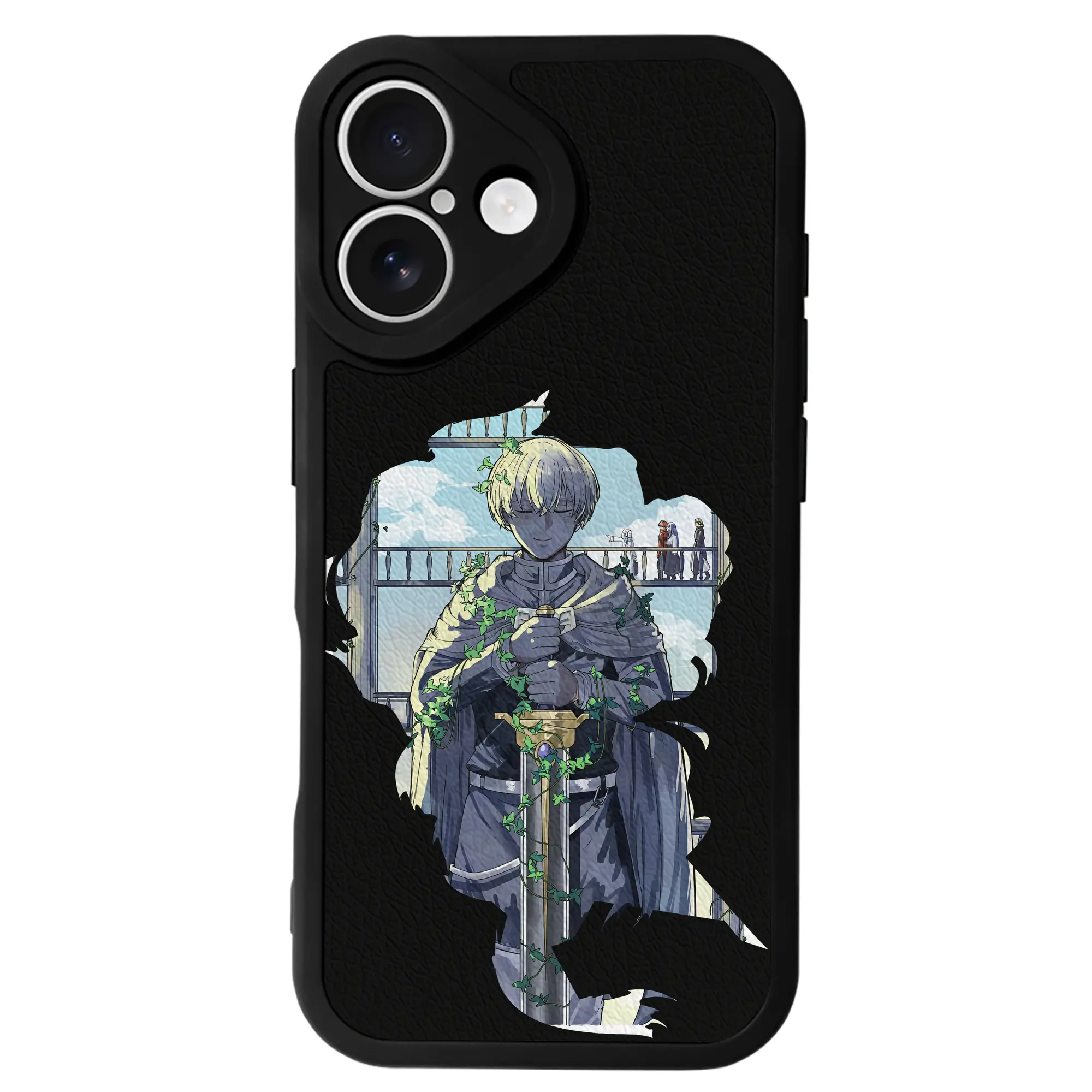 葬送のフリーレン（Frieren） グッズ,ヒンメル（Himmel） - IPhone 16シリーズ対応 ・ シリコンスマホケース ・ レザー調 ・ 高精度フィット ・ 耐衝撃 ・ ワイヤレス充電対応 ・ 精密カット